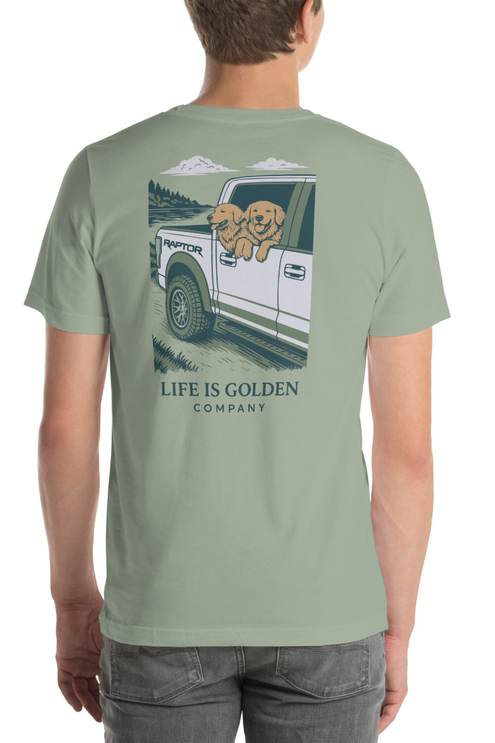 Raptor Run Golden Retriever Tee