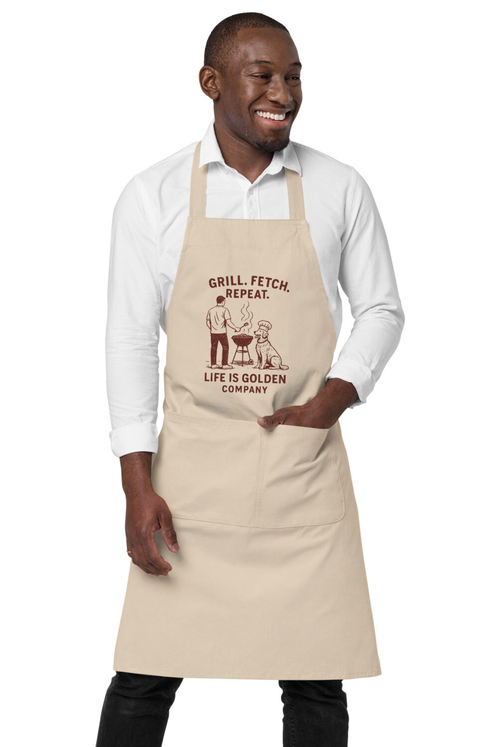 Grill. Fetch. Repeat. Apron