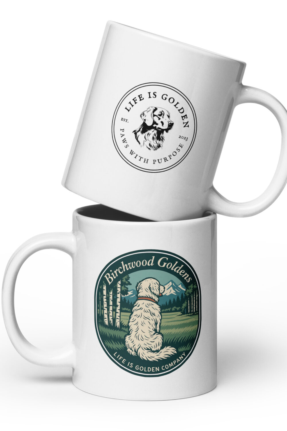 Birchwood I White glossy mug