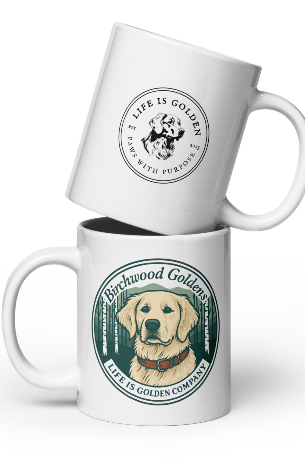 Birchwood III White glossy mug