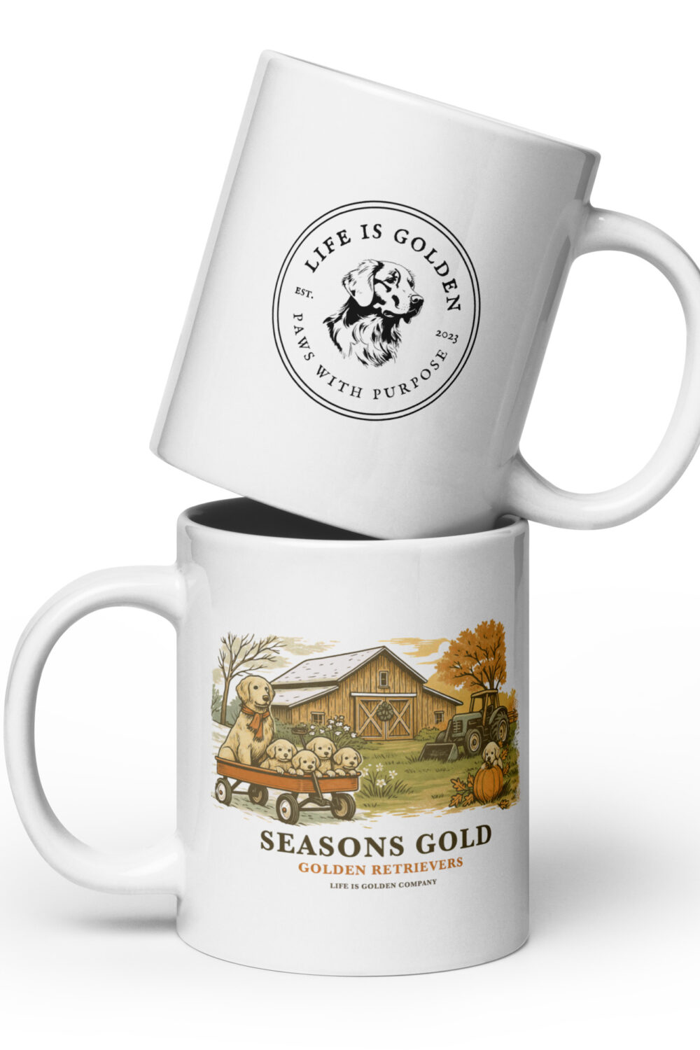Seasons Gold White glossy mug