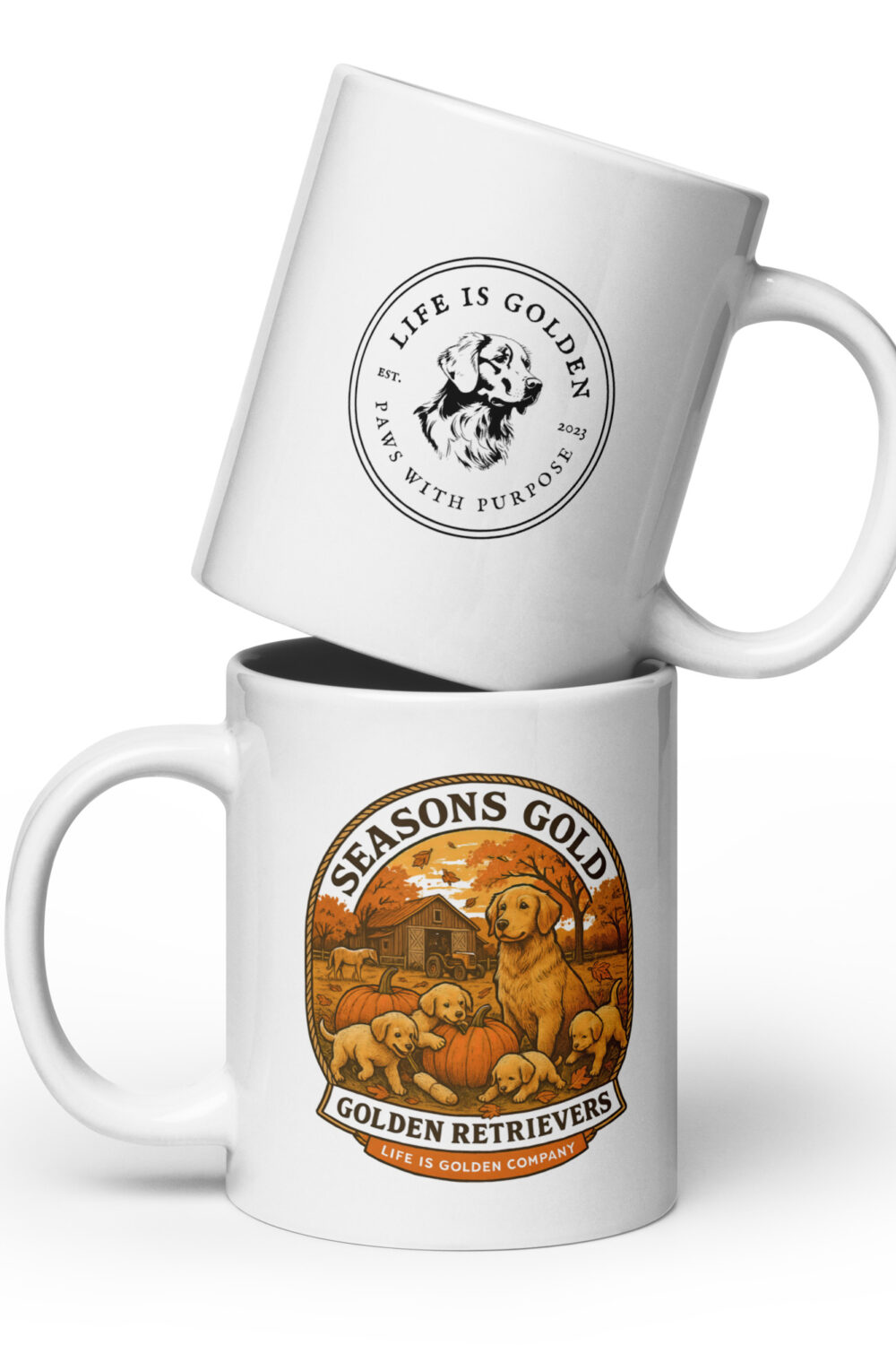 Seasons Gold Autumn White glossy mug
