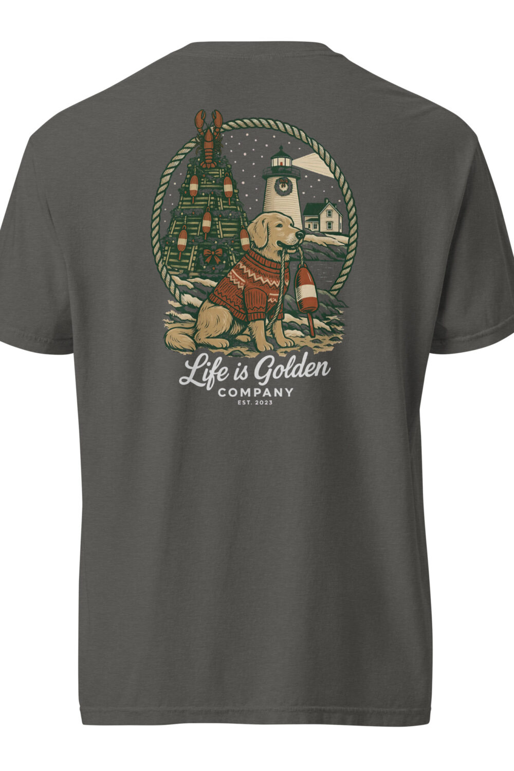 New England Coastal Holiday Unisex garment-dyed heavyweight t-shirt
