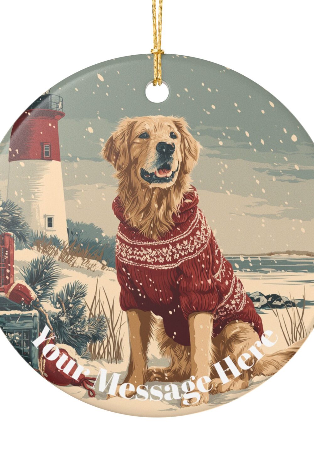 Guided Home for Christmas Personalized Ceramic Ornament