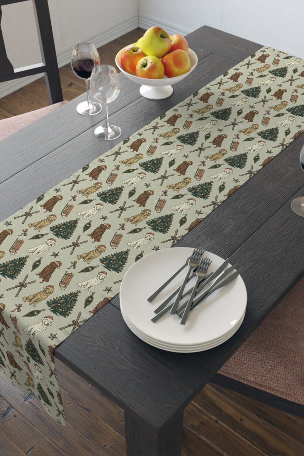 Home for the Snowdays Table Runner - Golden Retriever Edition