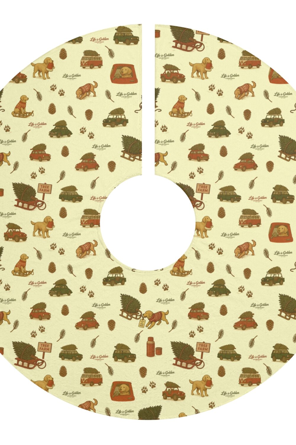 Holiday Shopping Companion Tree Skirts - Golden Retriever Edition