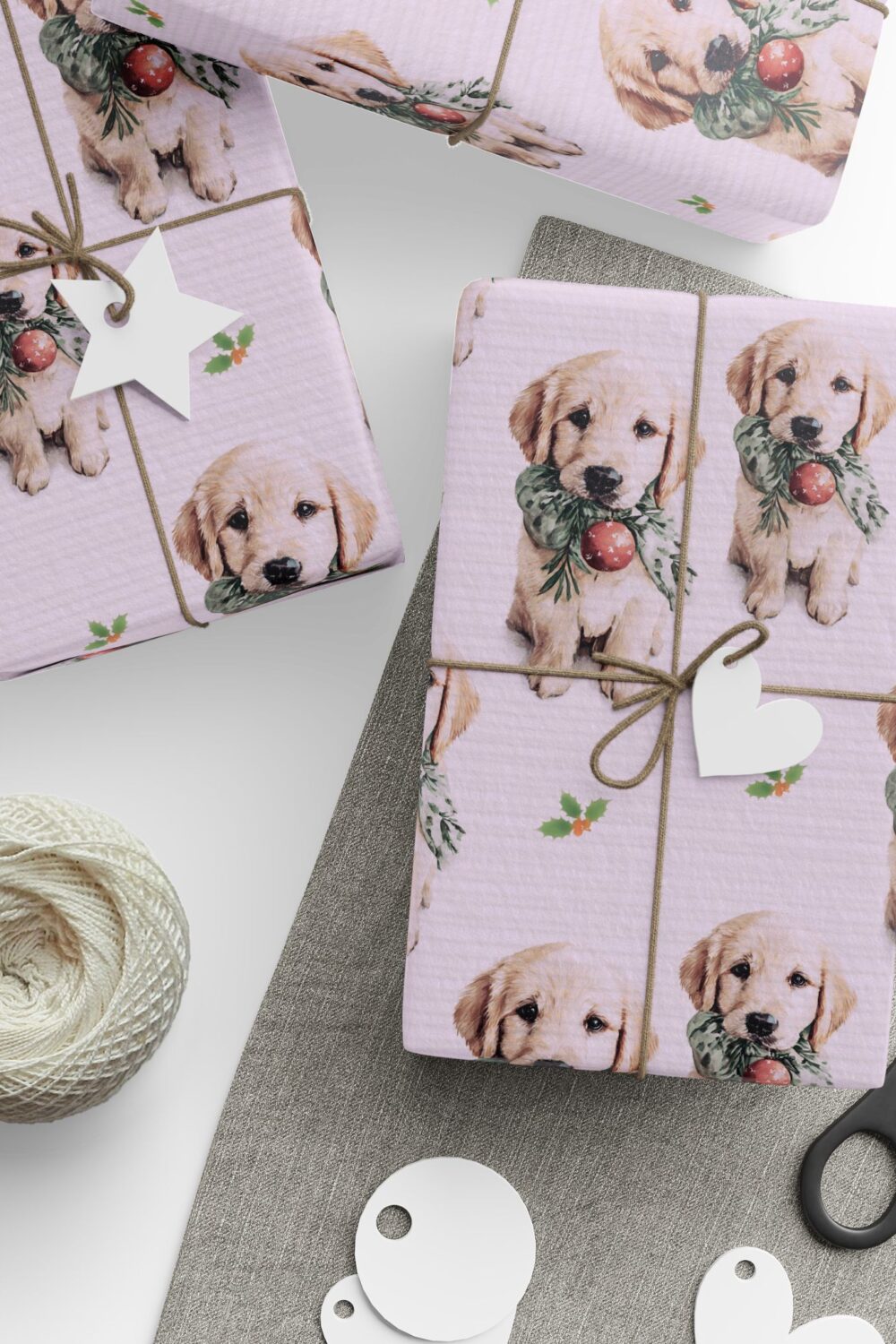 Baby Golden Christmas Gift Wrap Paper