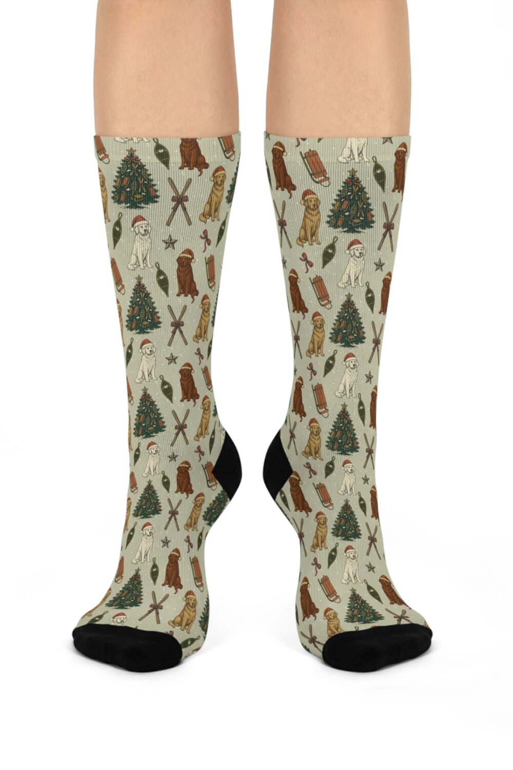 Home for the Snowdays Crew Socks - Golden Retriever Edition