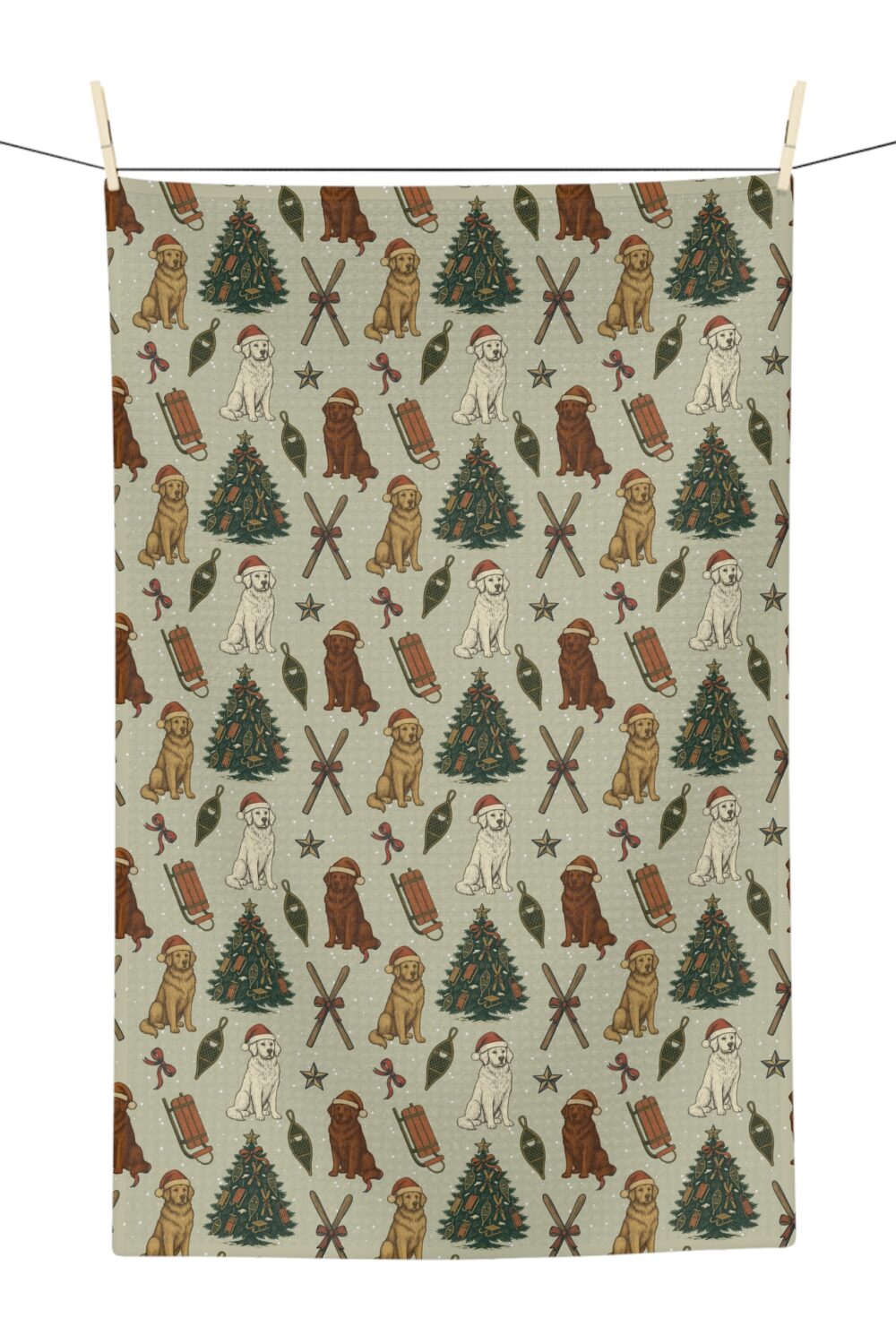 Home for the Snowdays Microfiber Tea Towel - Golden Retriever Edition