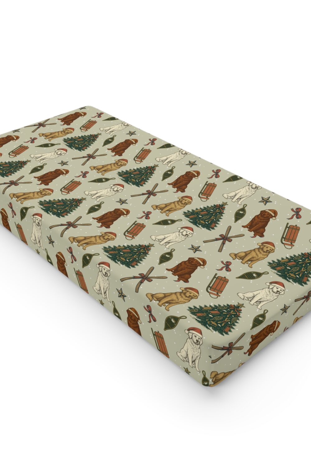 Home for the Snowdays Baby Changing Pad Cover - Golden Retriever Edition