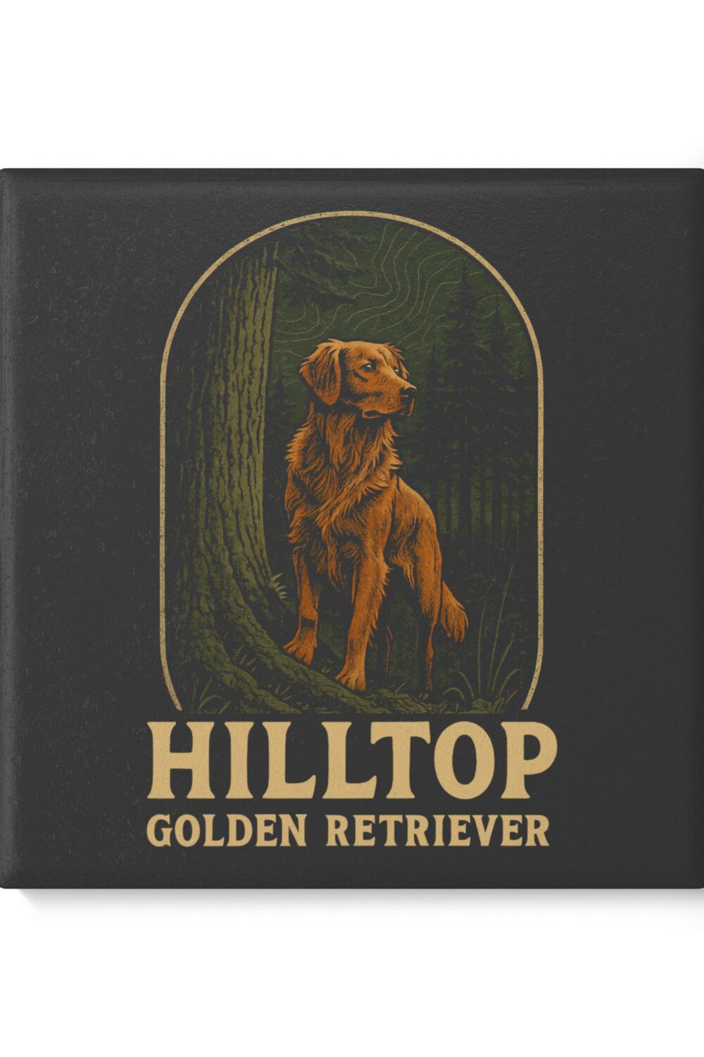 Hilltop Golden Retriever Ceramic Coaster