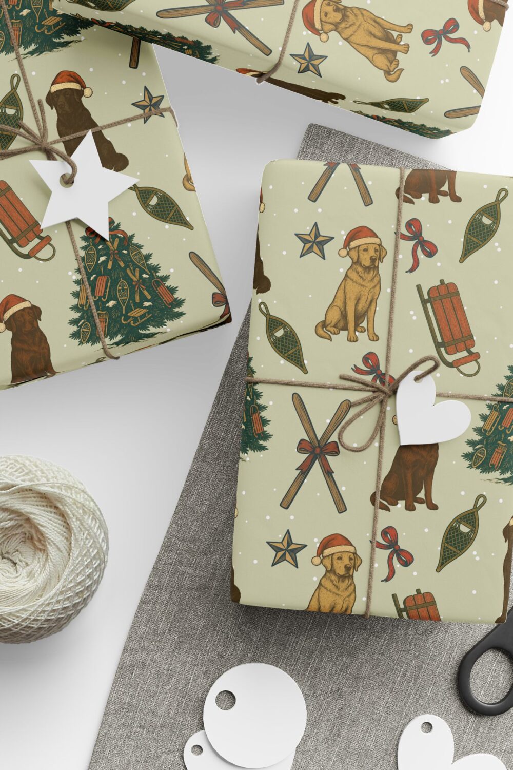 Home for the Snowdays Gift Wrap Paper - Mixed Labrador Edition