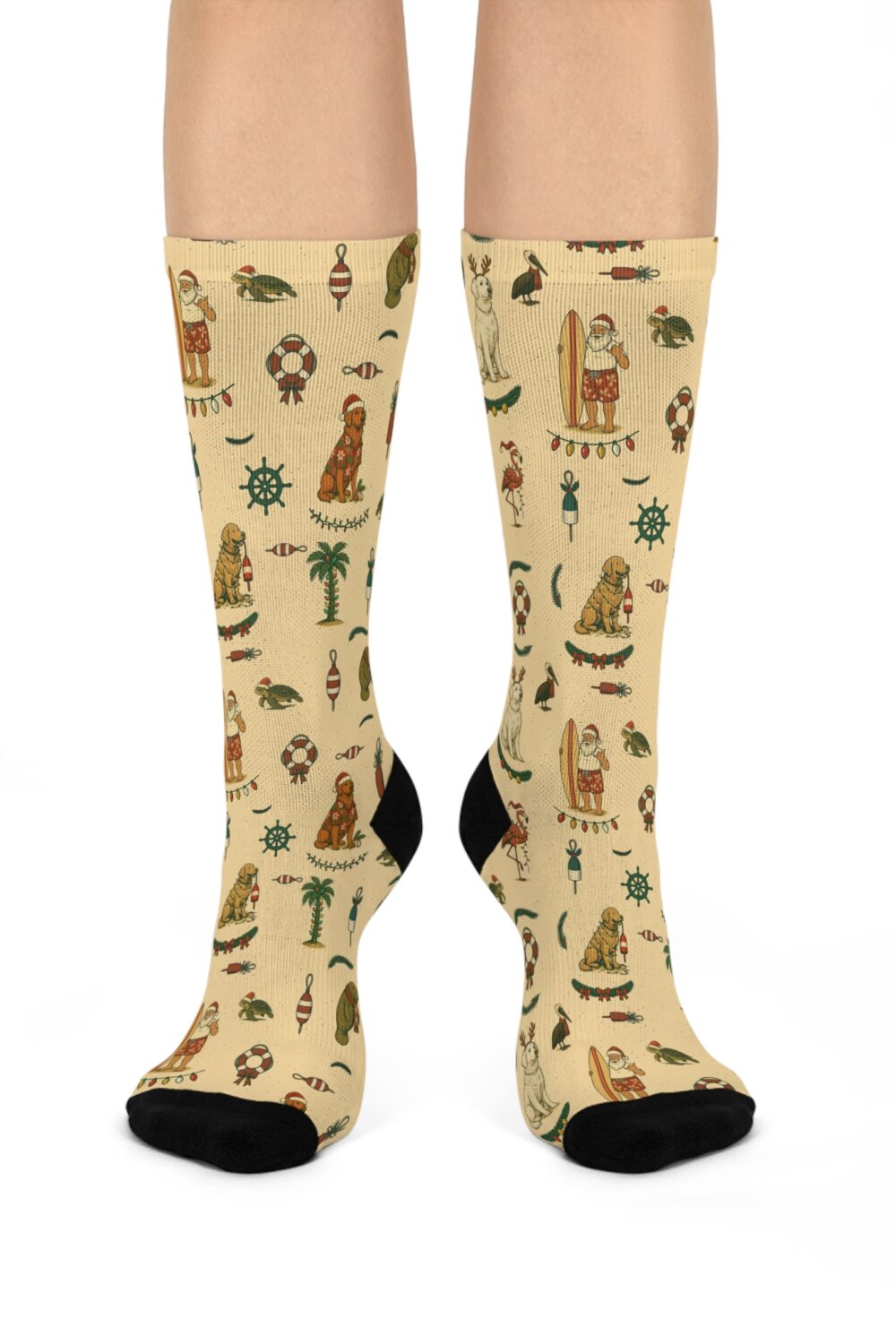Florida Coastal Holidays - Golden Retriever Edition Crew Socks
