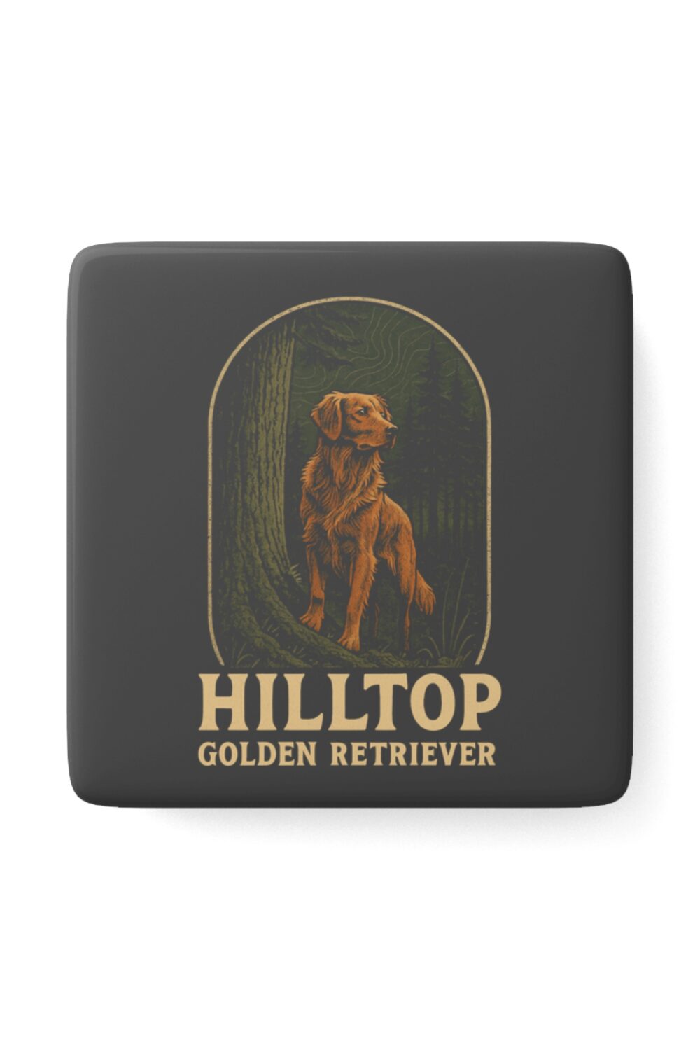 Hilltop Golden Retriever Ceramic Magnet