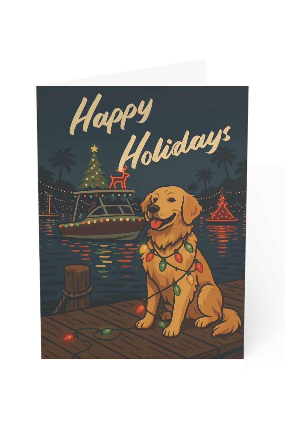 Boat Parade Holiday Greeting Cards (1, 10, 30, and 50pcs)