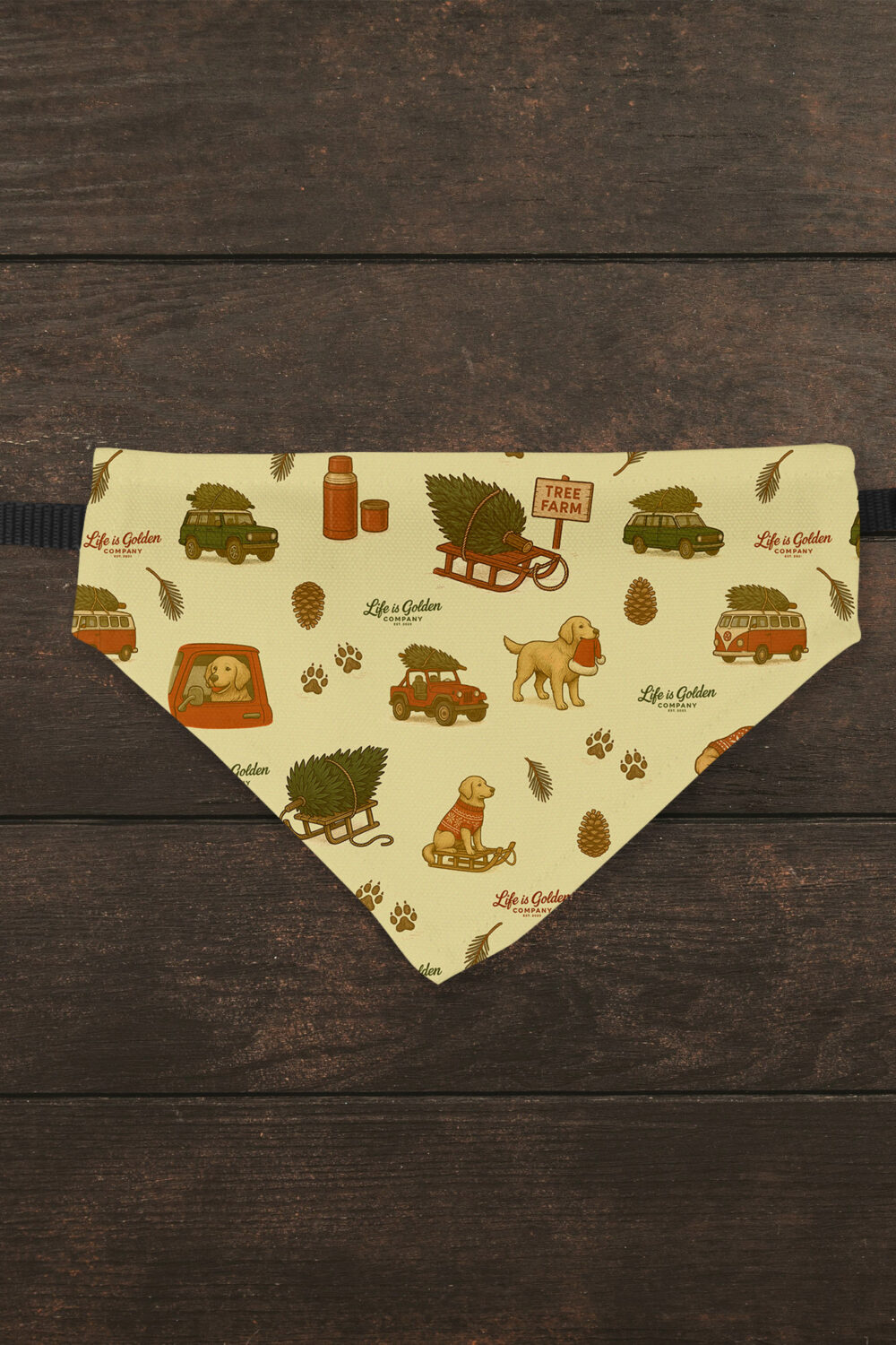 Holiday Shopping Companion Pet Bandana  - Golden Retriever Edition