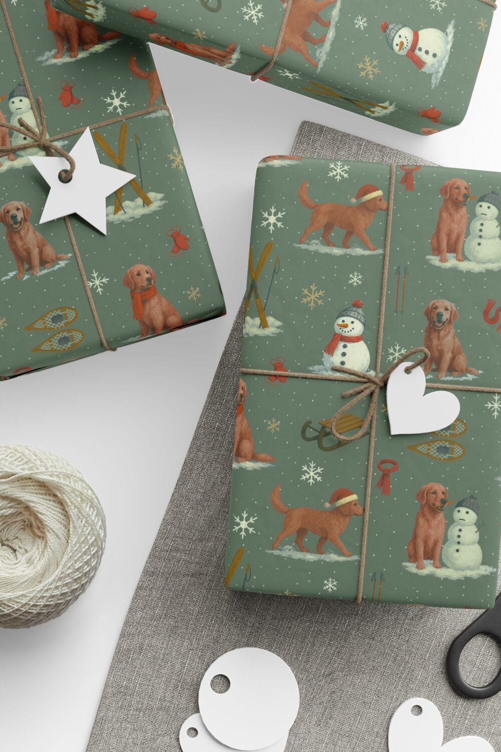 Carrot Heist Gift Wrap Paper - Red Golden Retriever Edition