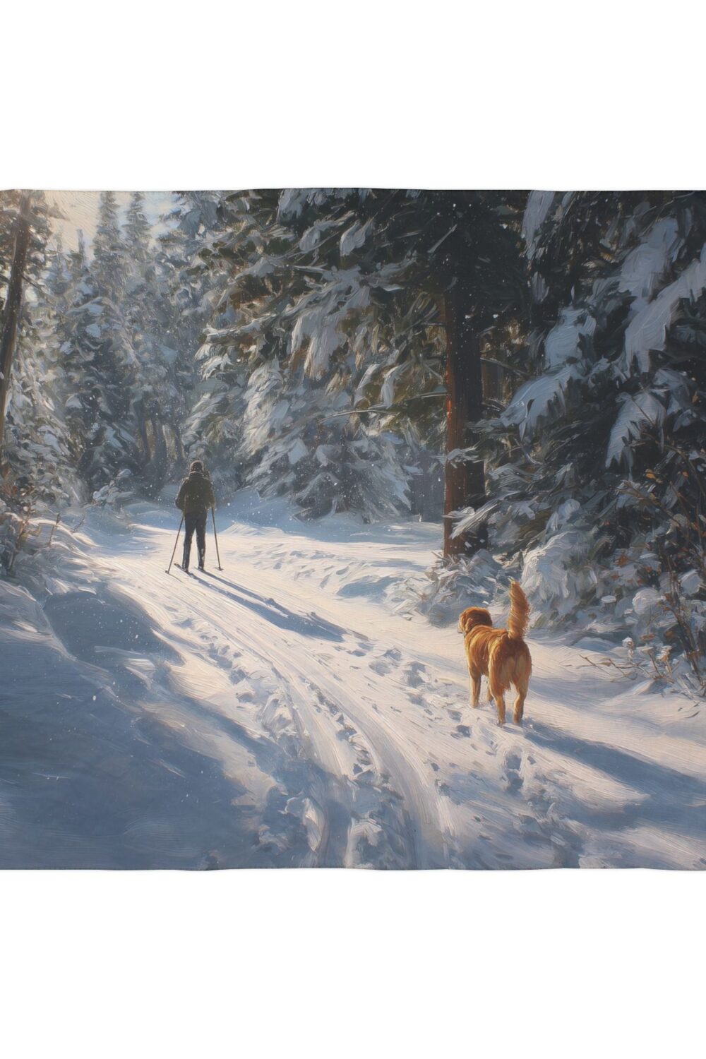 Walk in the Winter Woods Fleece Sherpa Blanket