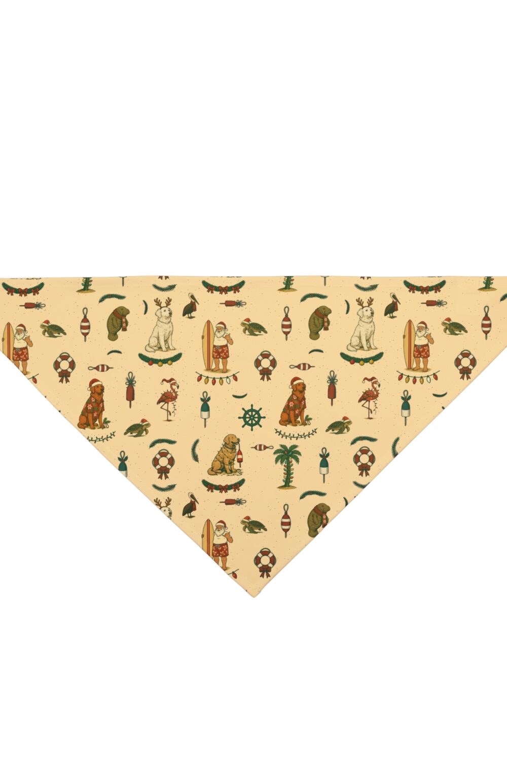 Florida Coastal Holidays Dog Bandana - Golden Retriever Edition