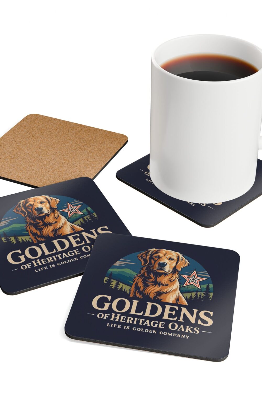 Heritage Oaks Corkwood Coaster Set