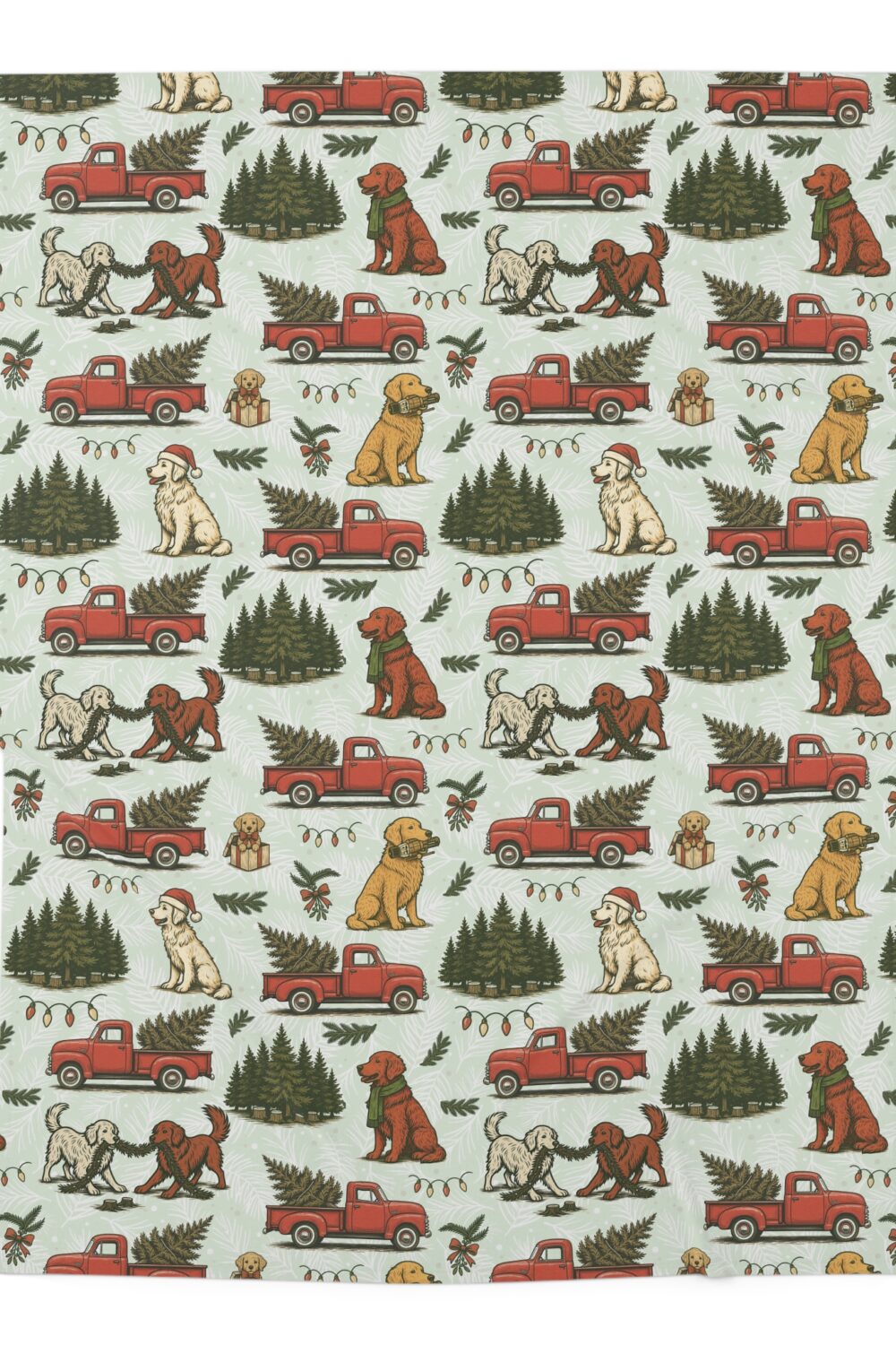 Holiday Tree Farm Baby Swaddle Blanket  - Golden Retriever Edition