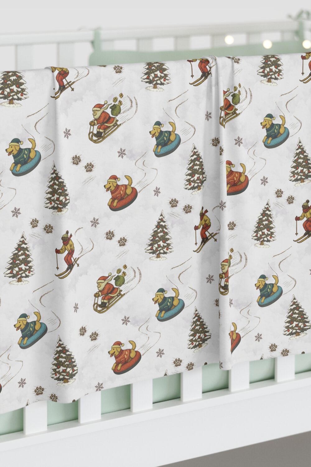 The Downhill Collection Baby Swaddle Blanket  - Golden Retriever Edition
