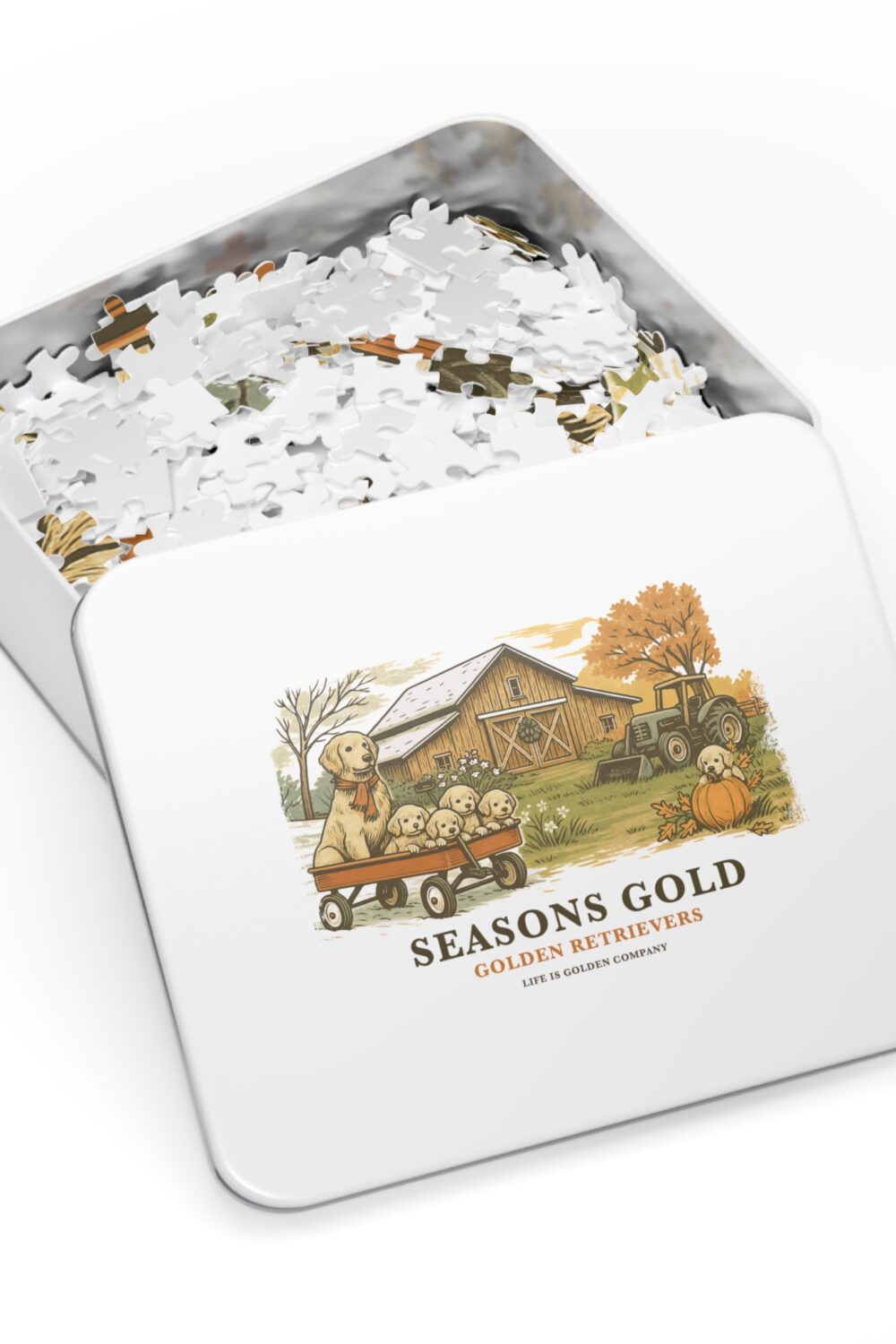 Seasons Gold 1000 piece Jigsaw Puzzle with Tin