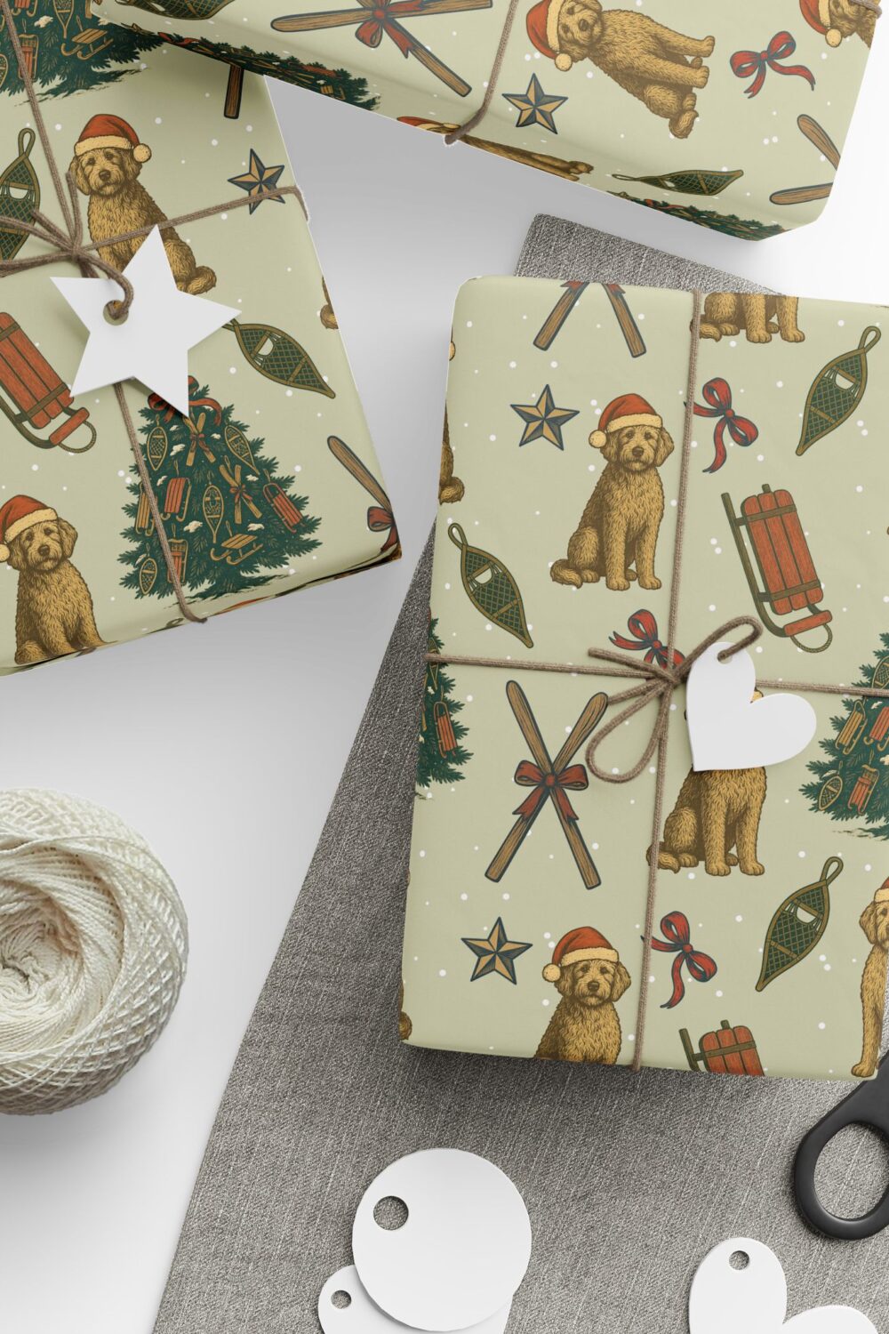 Home for the Snowdays Gift Wrap Paper - Golden Doodle Edition