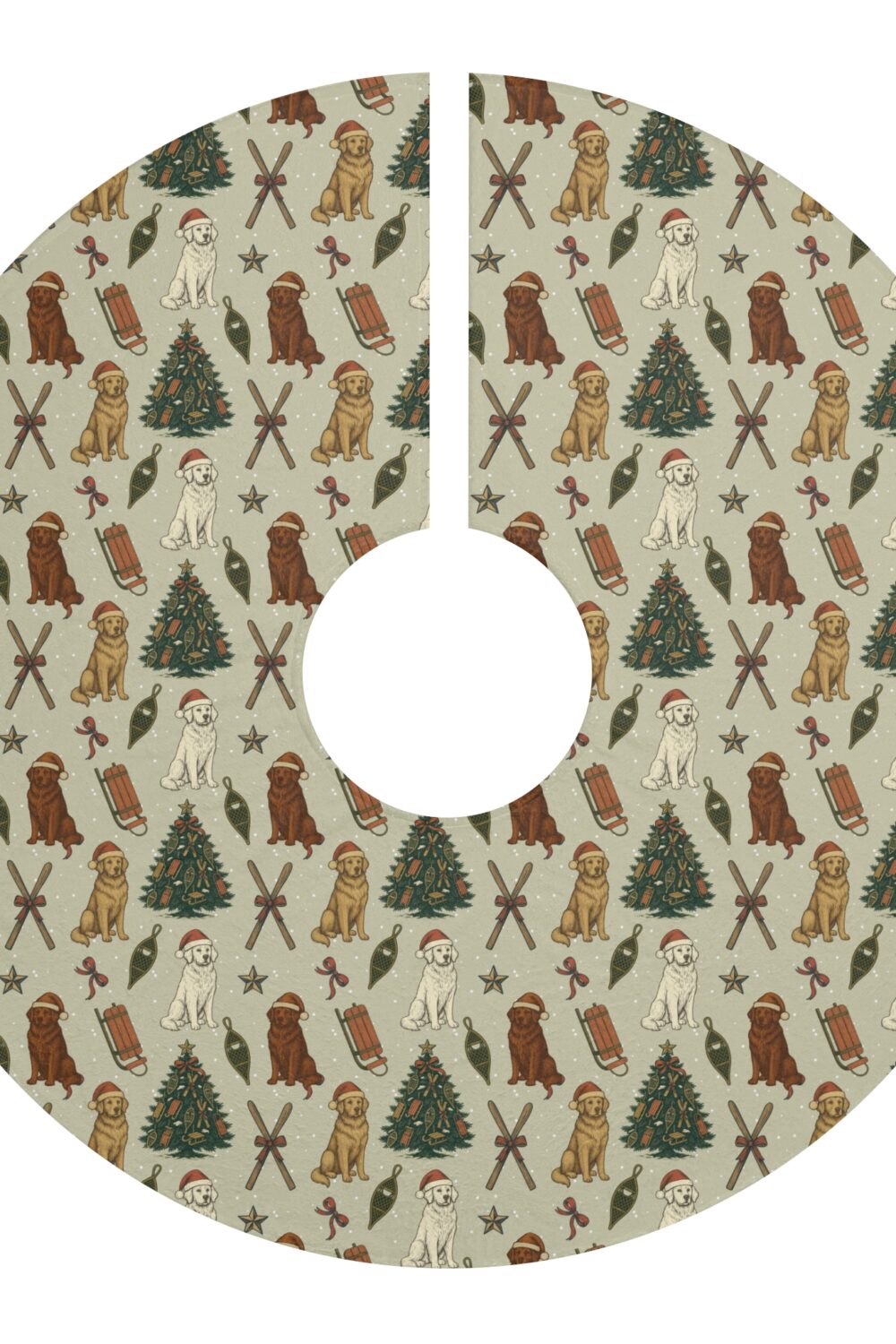 Home for the Snowdays Tree Skirt - Golden Retriever Edition