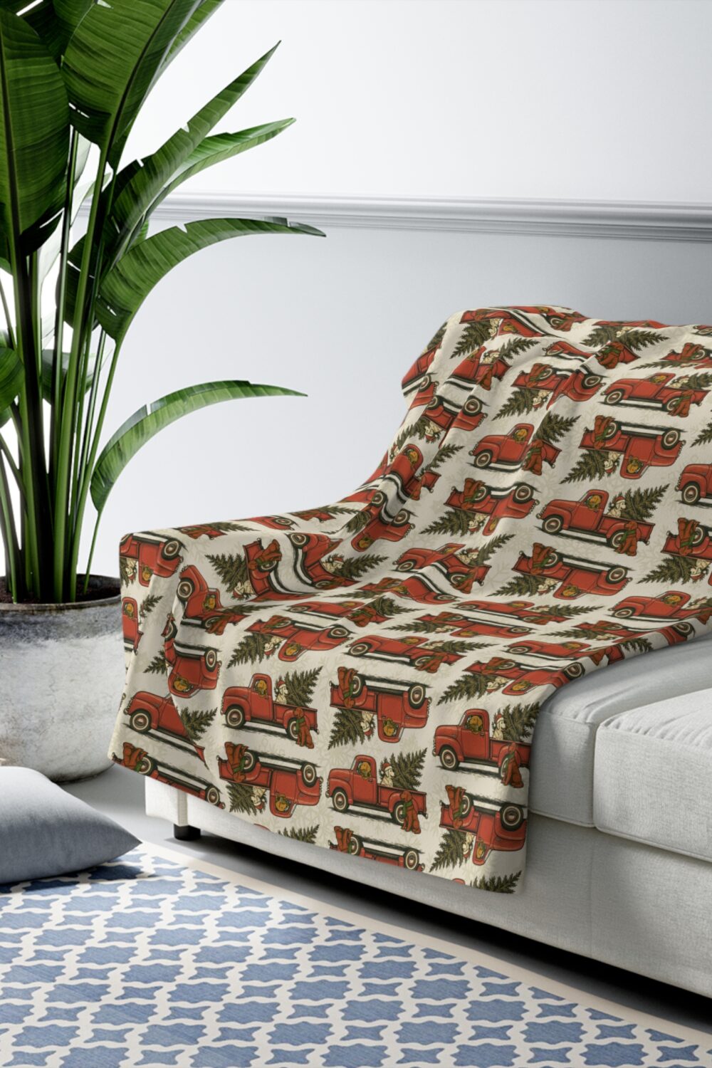 Christmas Convoy Sherpa Fleece Blanket