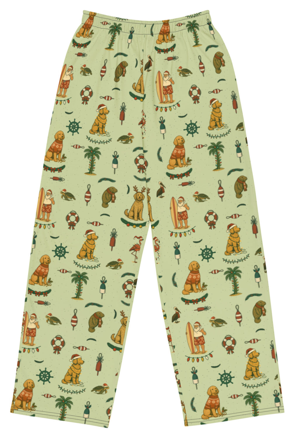 Florida Coastal Holidays Wide Leg Pajamas - Golden Doodle Edition