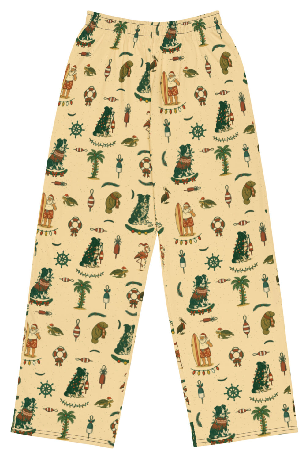 Florida Coastal Holidays Wide Leg Pajamas - Australian Shepherd Edition