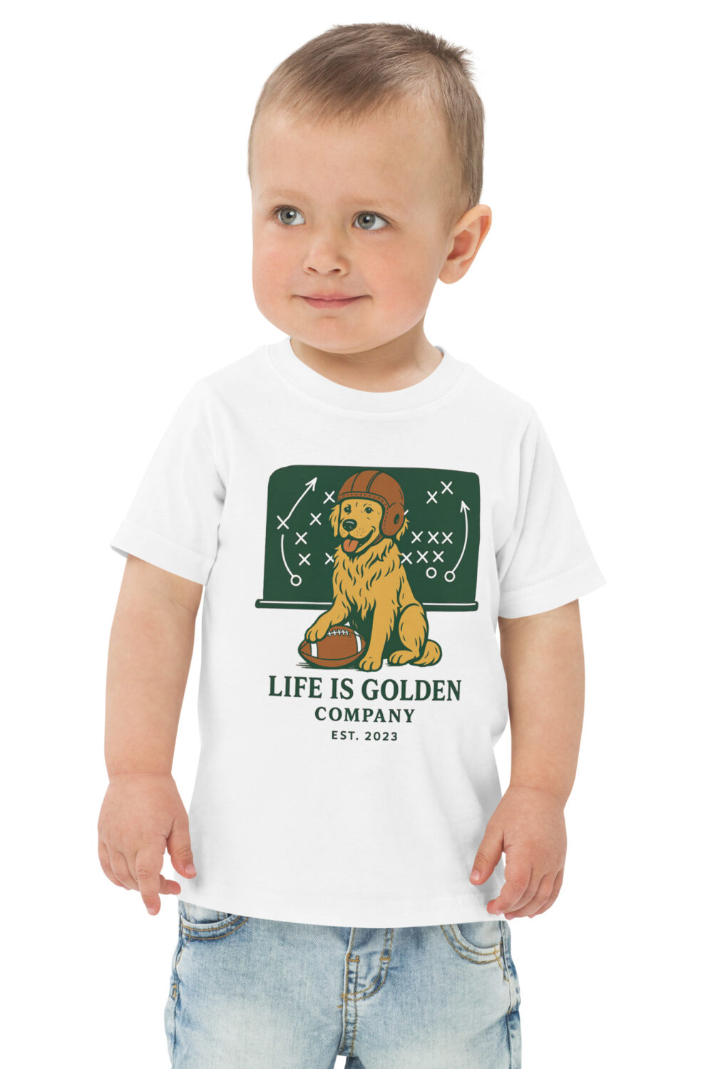 Football Dog Toddler jersey t-shirt