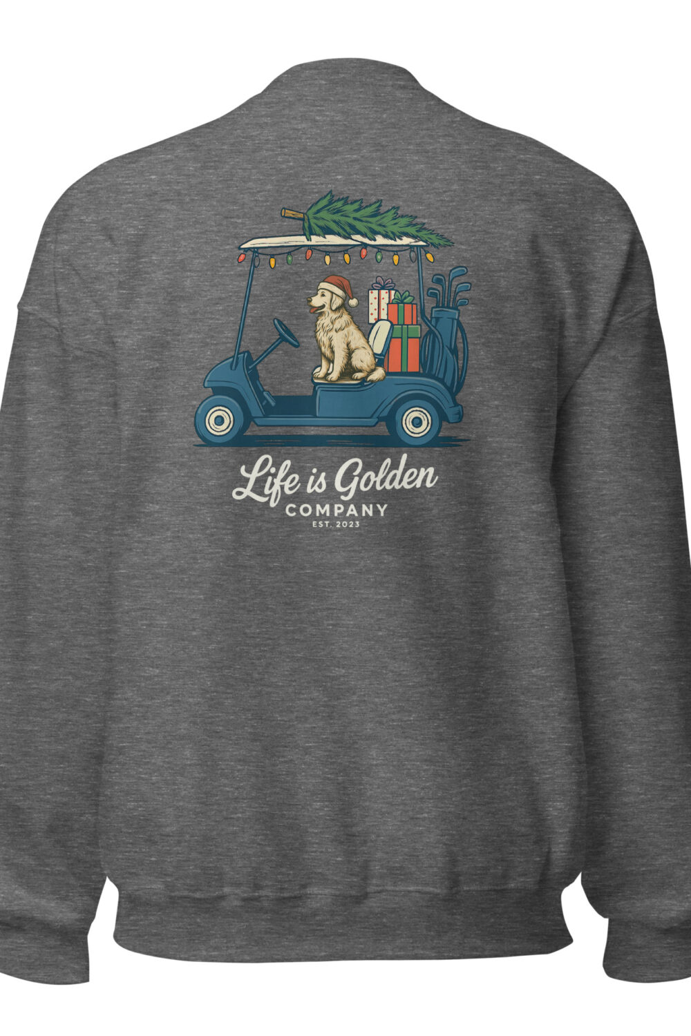 Holiday Rounds Unisex Crewneck Sweatshirt - Cream Golden Retriever Edition