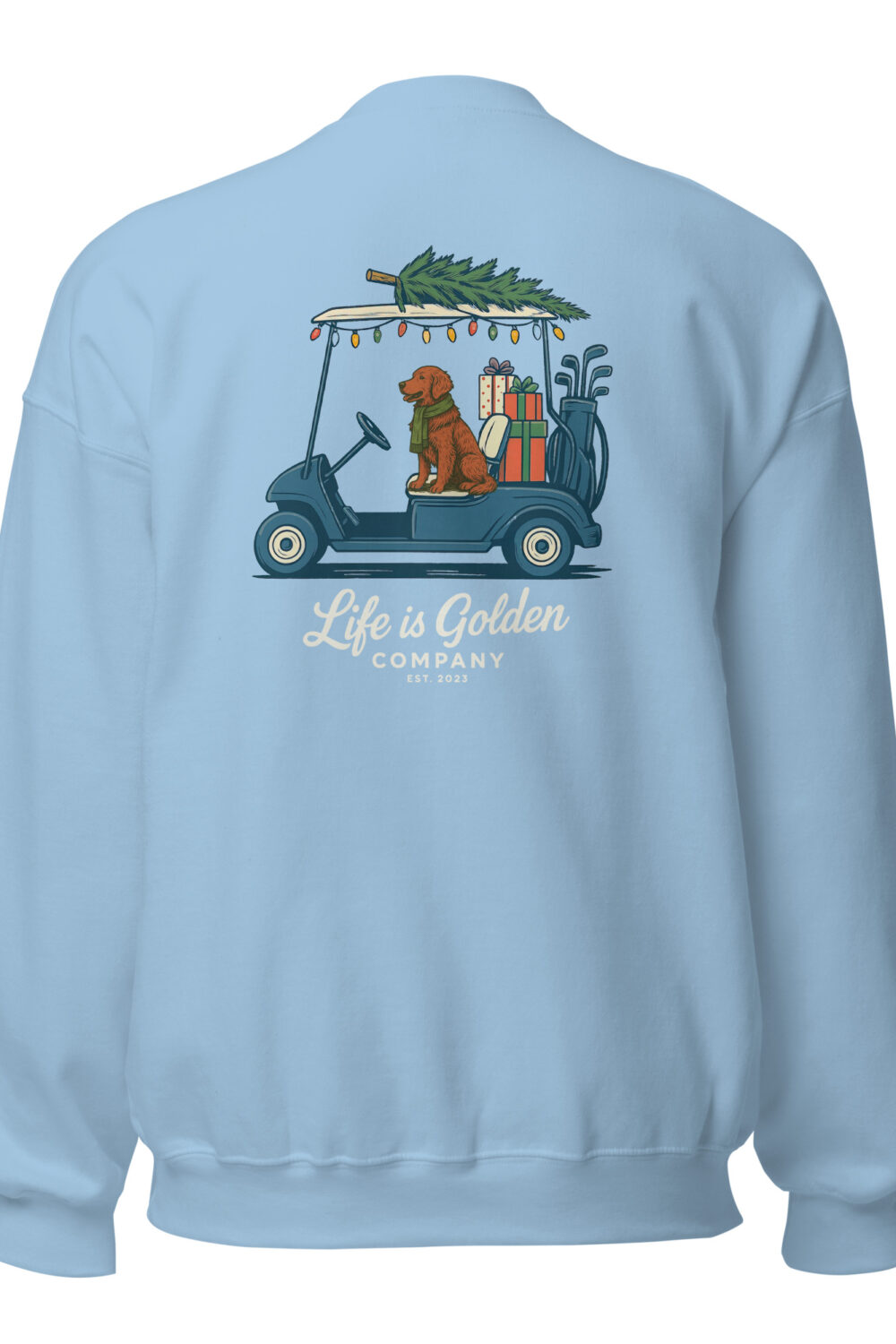 Holiday Rounds Unisex Crewneck Sweatshirt - Red Golden Retriever Edition