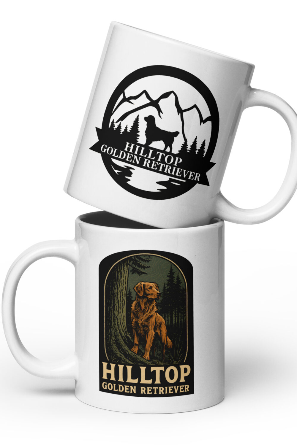 Hilltop Golden Retriever White glossy mug