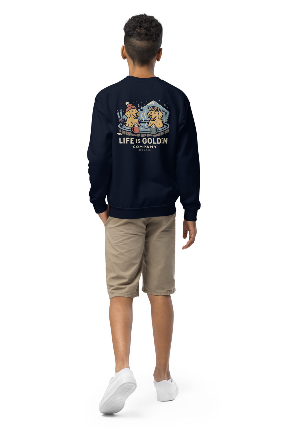 Hot Tub Dogs Youth Embroidered crewneck sweatshirt