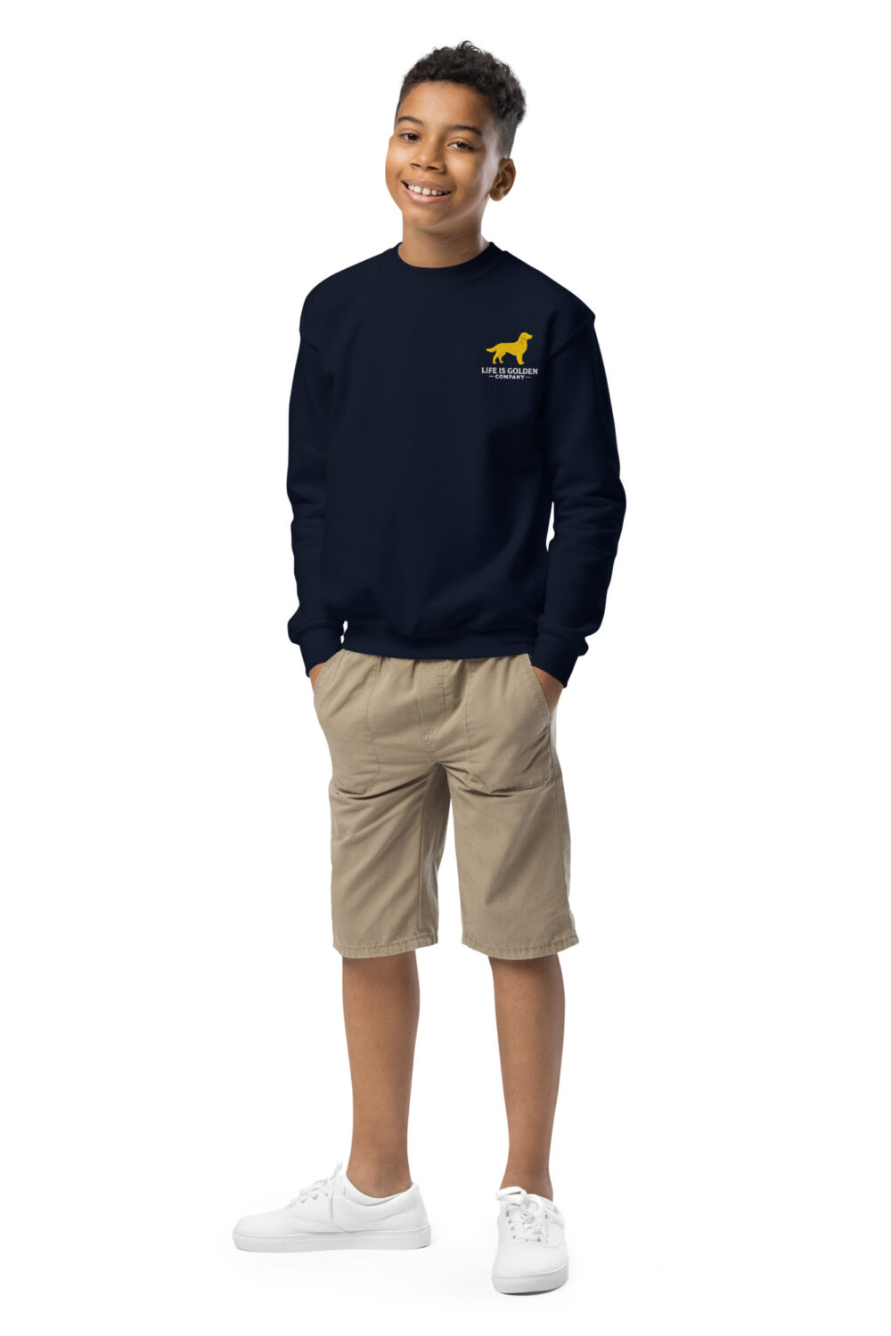 The Heritage Collection Golden Wagoneer Embroidered Youth crewneck sweatshirt