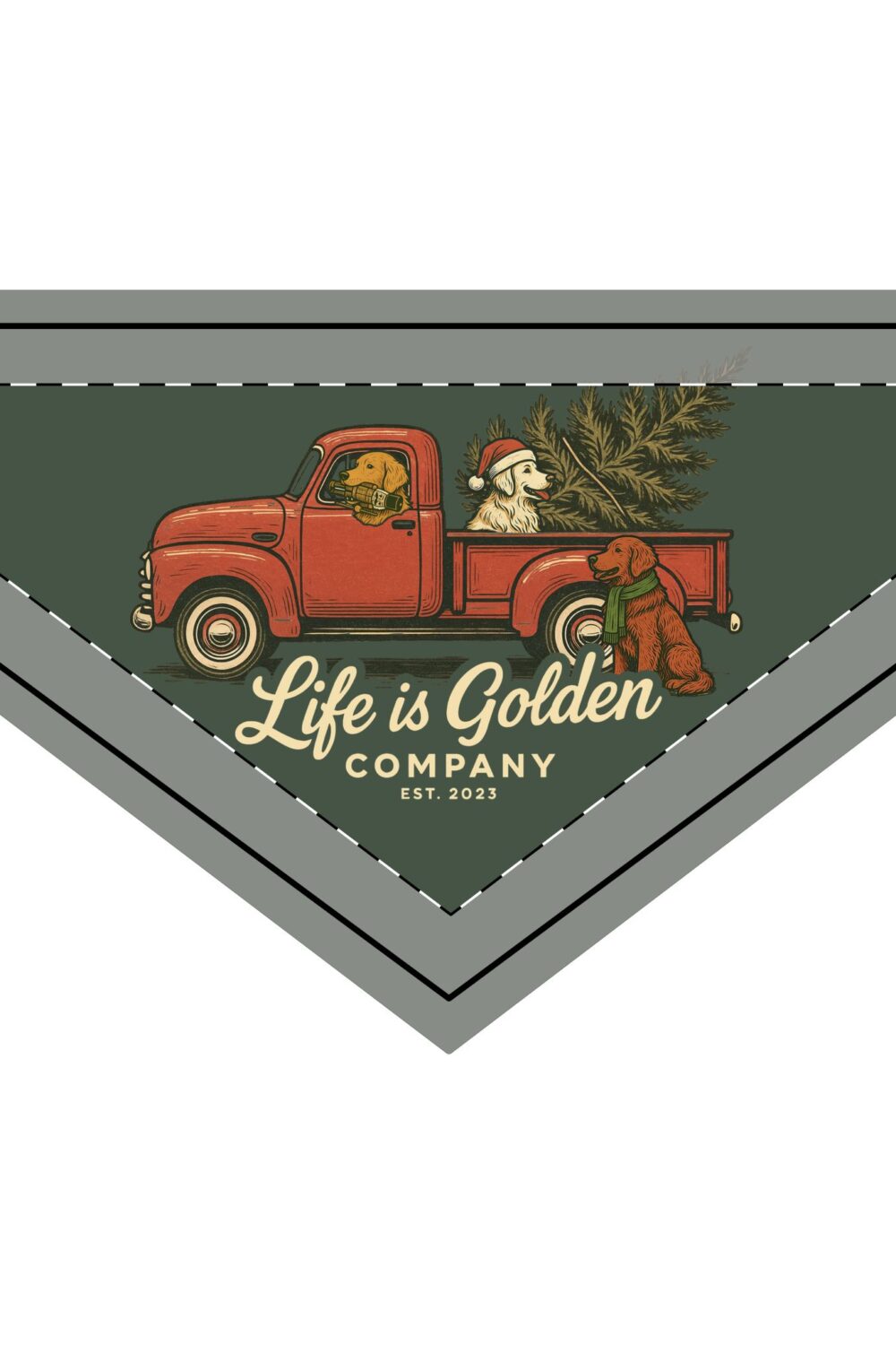 Christmas Convoy Clip-on Pet Bandana