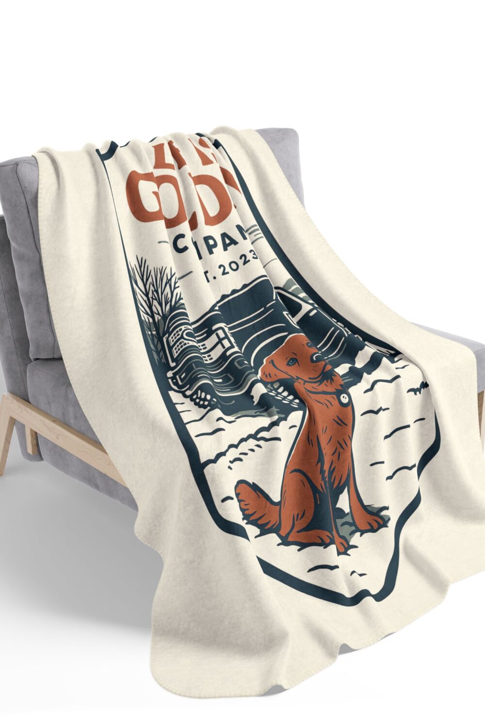 Born Golden, Built for the Road Cozy Fleece Sherpa Blanket