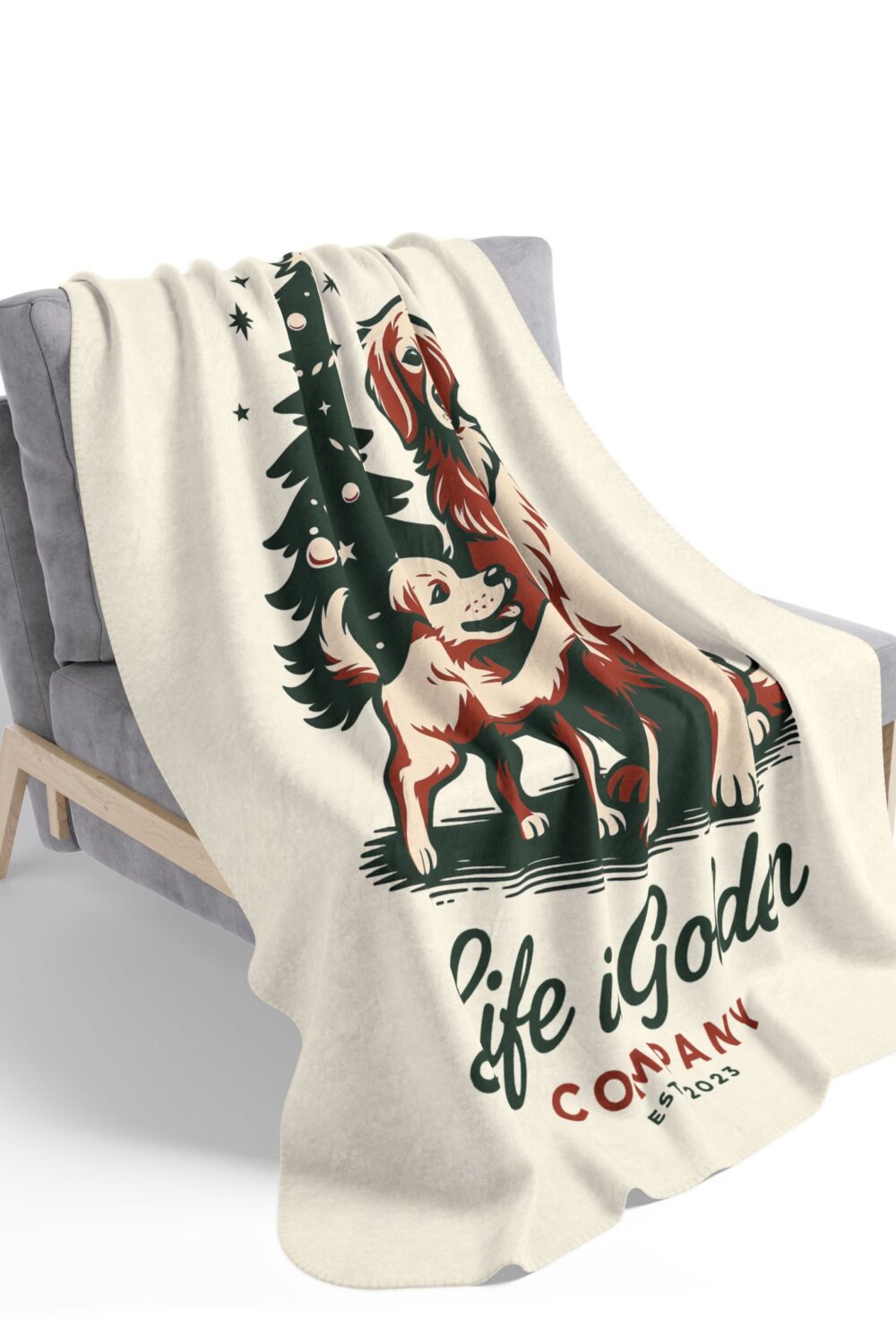 A Very Merry Little Golden Cozy Fleece Sherpa Blanket