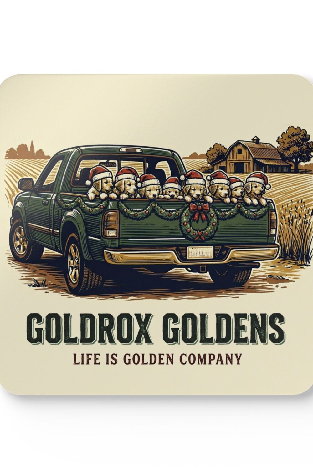 GoldRox Squad Goals Corkwood Coaster Set