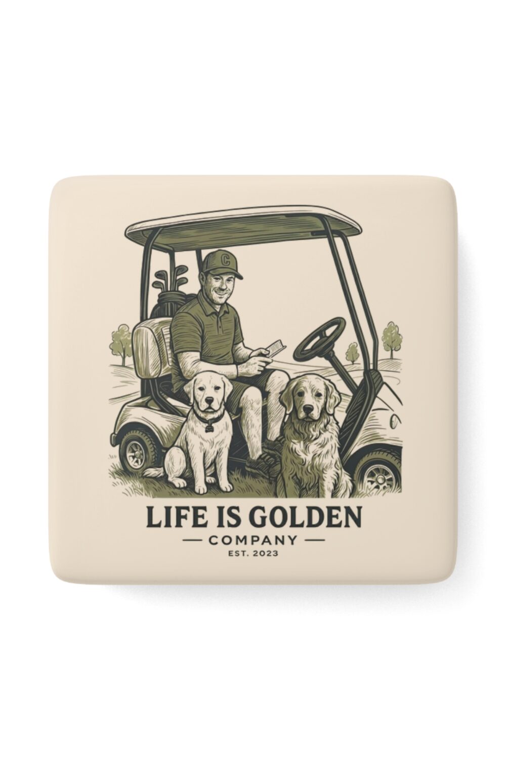 Par for the Paws Ceramic Magnet