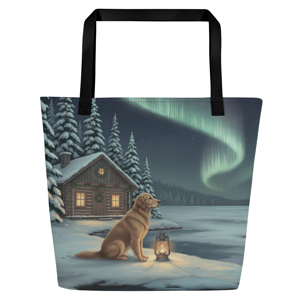 Golden Lights Large Tote Bag