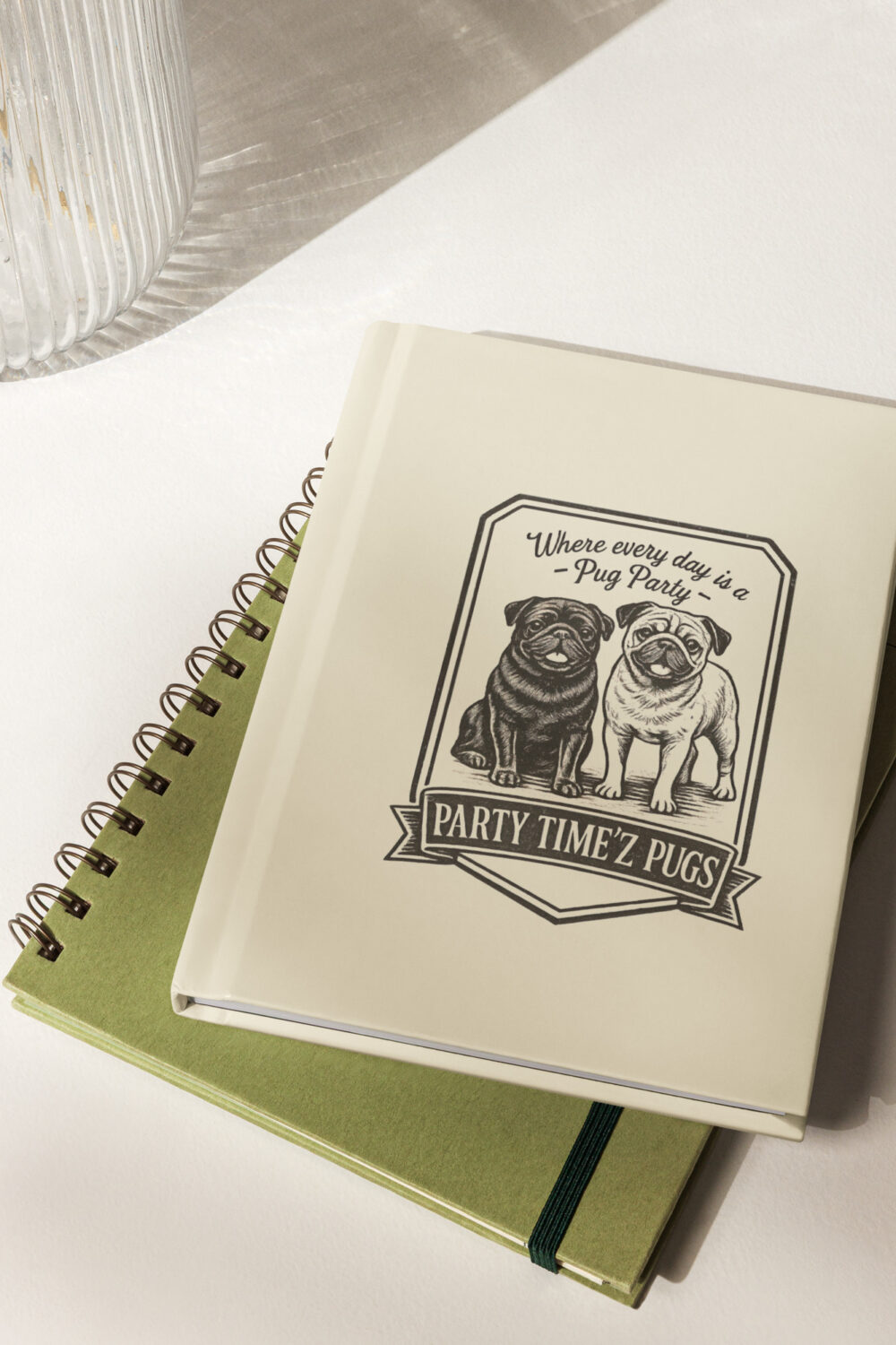 Party Time'Z Pugs Hardcover journal matte