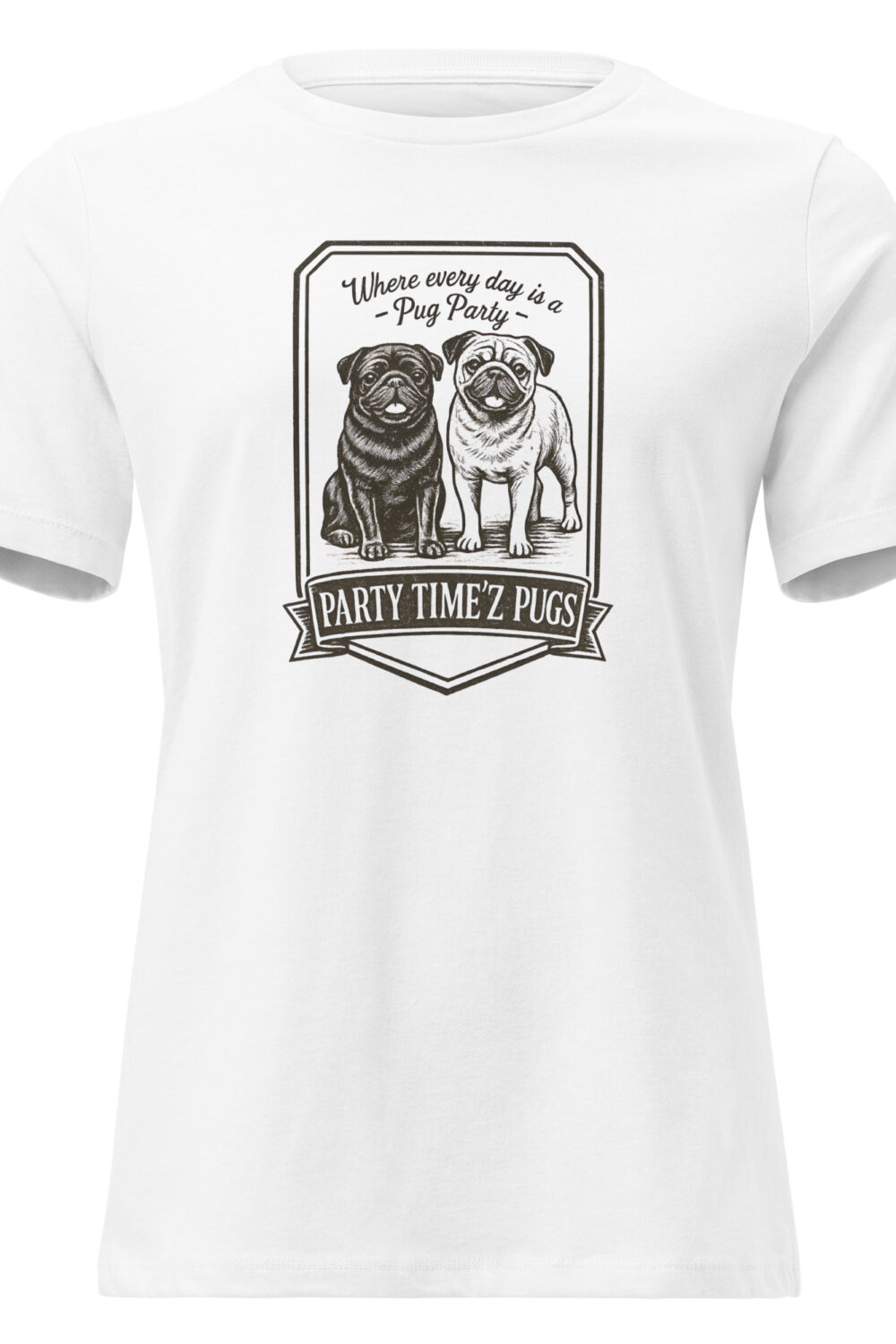 Party Time'Z Pugs Women's Relaxed T-Shirt