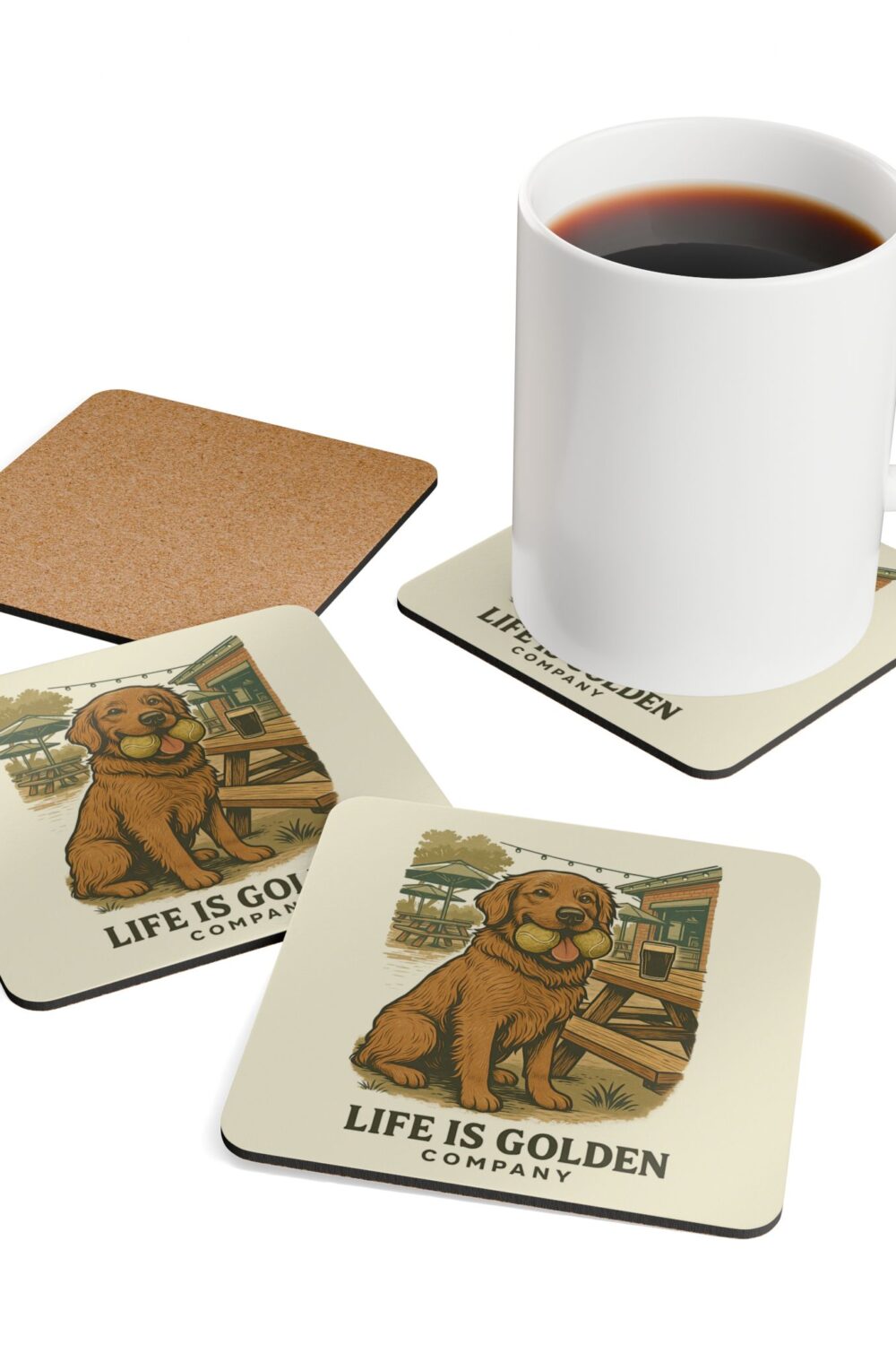 Ball is Life Corkwood Coaster Set