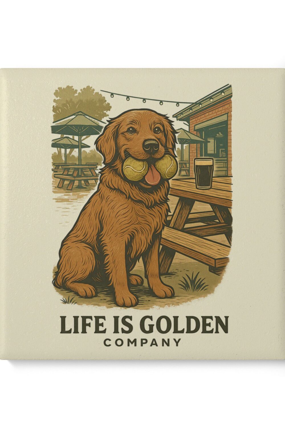 Ball is Life Ceramic Coaster