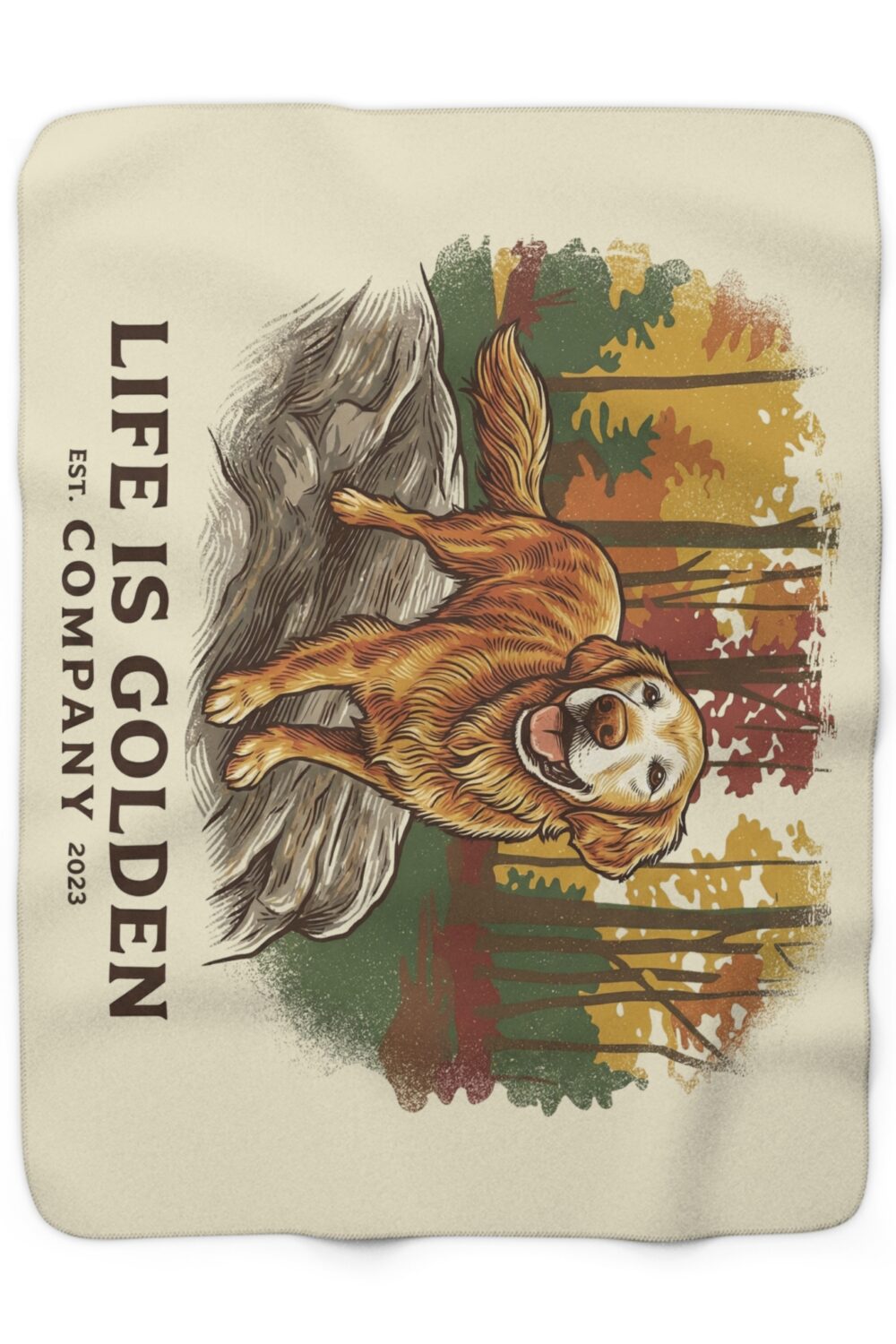 Autumn of a Golden Cozy Sherpa Fleece Blanket
