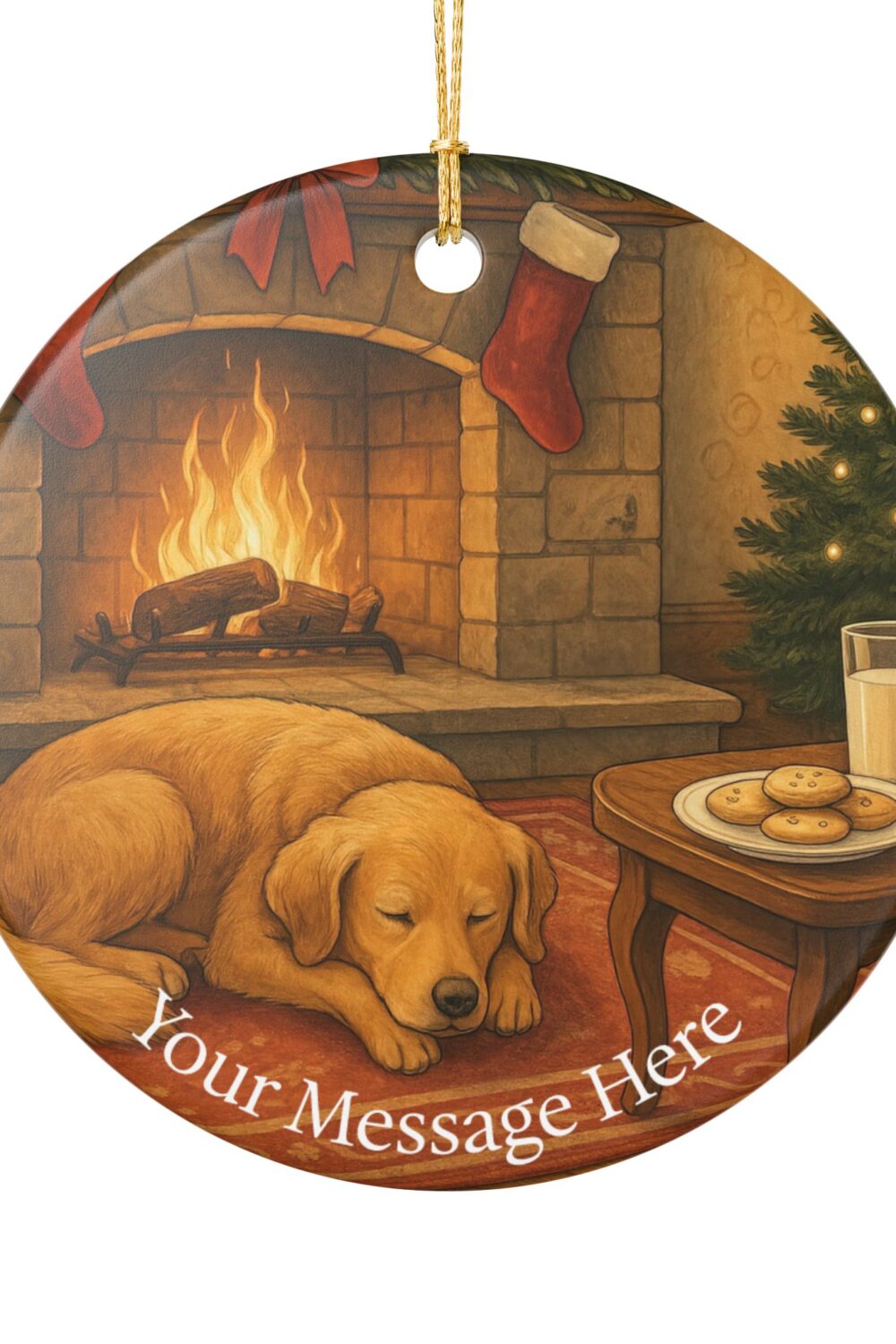 Holiday Snuggles Personalized Ceramic Ornament